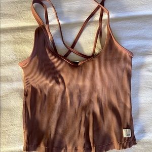 Mauve Vuori Rib Crop Tank